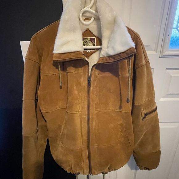 Learsi Jackets & Blazers - Vintage Learsi brown leather jacket faux shearling lining